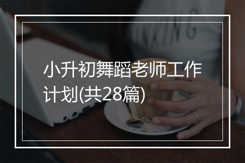 小升初舞蹈老师工作计划(共28篇)