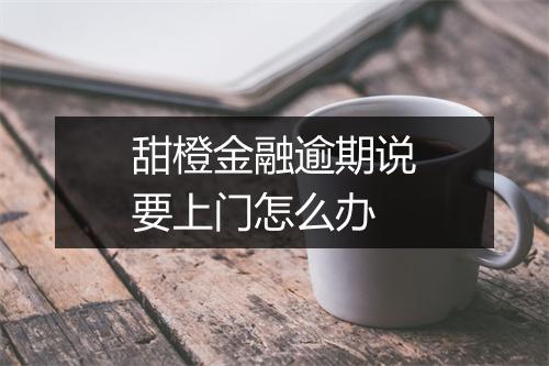 甜橙金融逾期说要上门怎么办