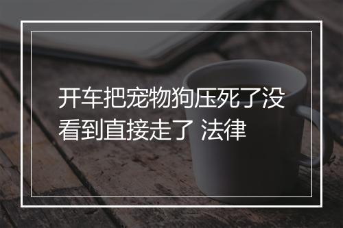 开车把宠物狗压死了没看到直接走了 法律