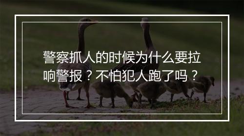 警察抓人的时候为什么要拉响警报?不怕犯人跑了吗?