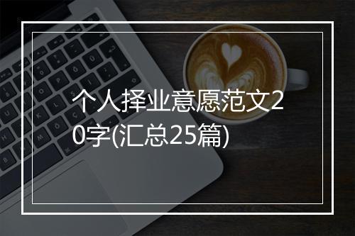 个人择业意愿范文20字(汇总25篇)