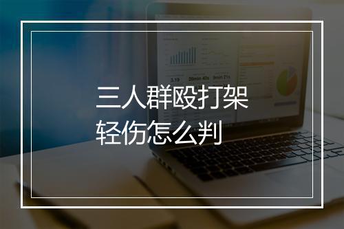 三人群殴打架轻伤怎么判