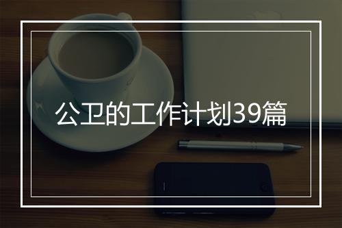 公卫的工作计划39篇