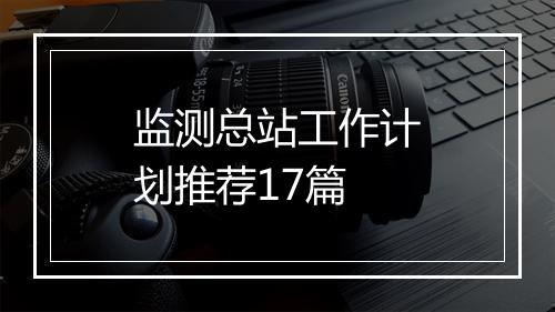 监测总站工作计划推荐17篇