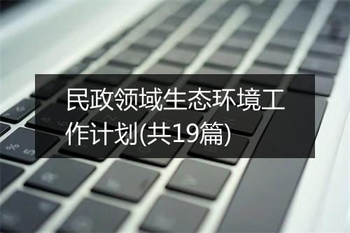 民政领域生态环境工作计划(共19篇)