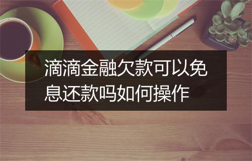 滴滴金融欠款可以免息还款吗如何操作