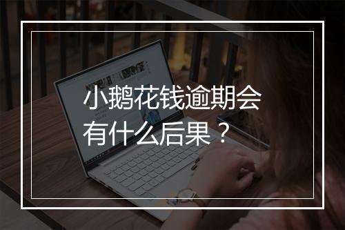 小鹅花钱逾期会有什么后果?