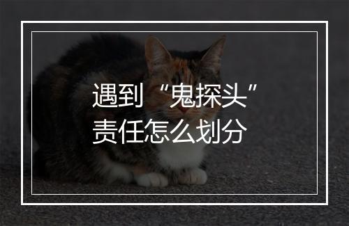 遇到“鬼探头”责任怎么划分