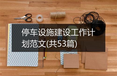停车设施建设工作计划范文(共53篇)
