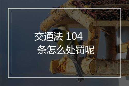 交通法 104 条怎么处罚呢