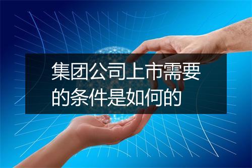 集团公司上市需要的条件是如何的