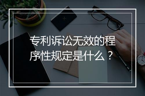 专利诉讼无效的程序性规定是什么?
