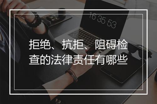 拒绝、抗拒、阻碍检查的法律责任有哪些