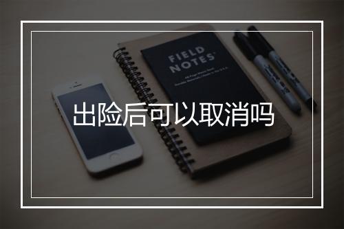 出险后可以取消吗
