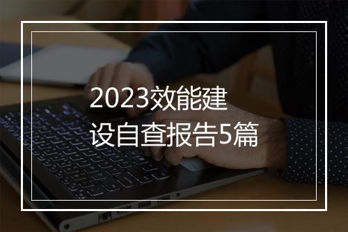 2023效能建设自查报告5篇