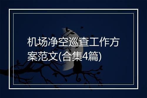机场净空巡查工作方案范文(合集4篇)
