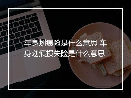 车身划痕险是什么意思 车身划痕损失险是什么意思