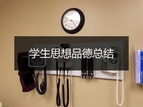 学生思想品德总结