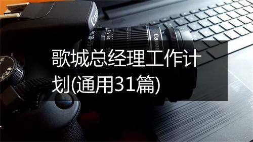 歌城总经理工作计划(通用31篇)