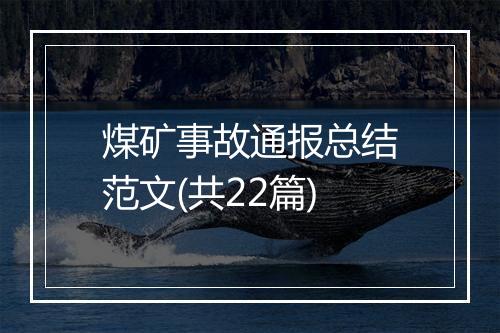 煤矿事故通报总结范文(共22篇)