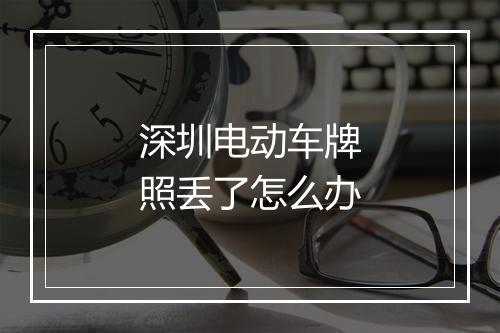 深圳电动车牌照丢了怎么办