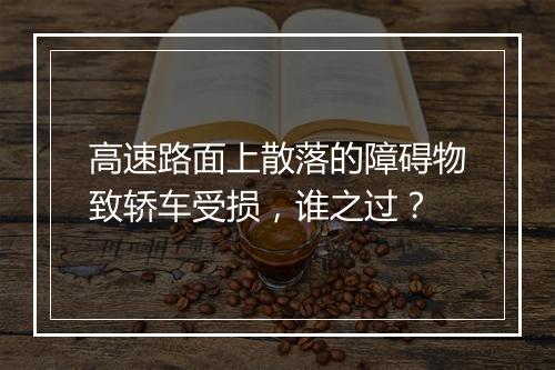 高速路面上散落的障碍物致轿车受损,谁之过?