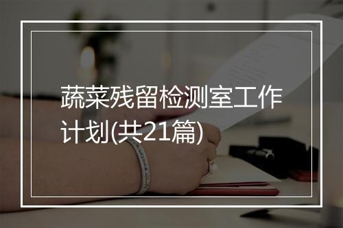 蔬菜残留检测室工作计划(共21篇)