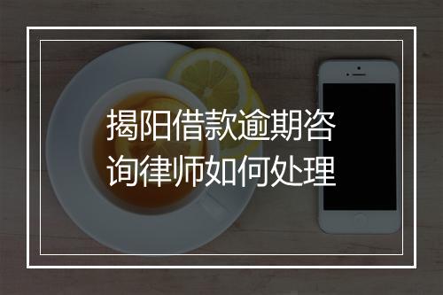揭阳借款逾期咨询律师如何处理