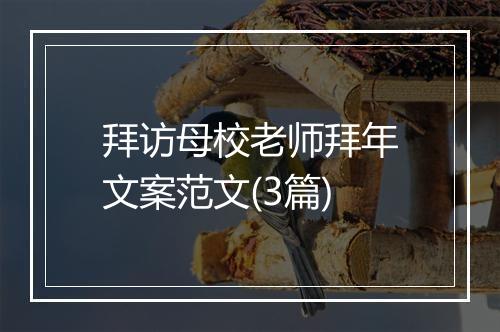 拜访母校老师拜年文案范文(3篇)