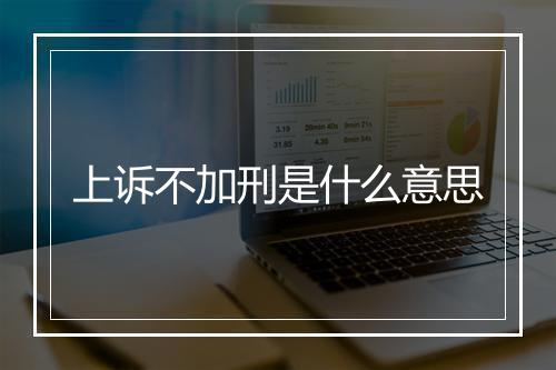 上诉不加刑是什么意思