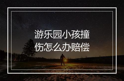 游乐园小孩撞伤怎么办赔偿