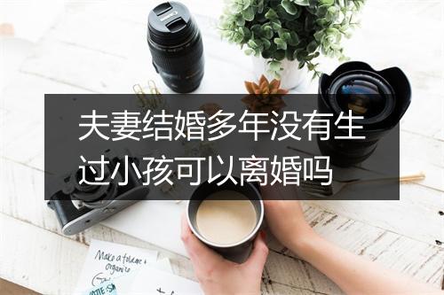 夫妻结婚多年没有生过小孩可以离婚吗