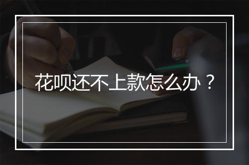 花呗还不上款怎么办?