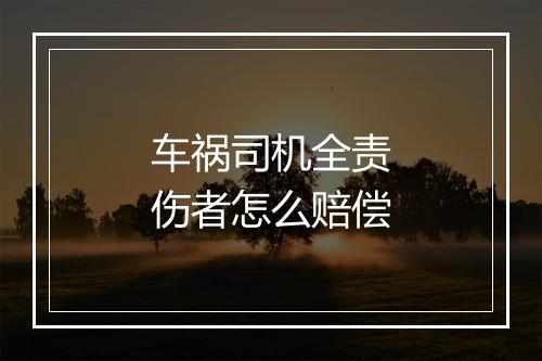 车祸司机全责伤者怎么赔偿