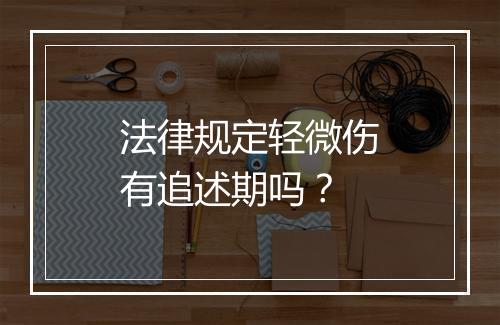 法律规定轻微伤有追述期吗?