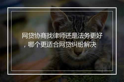 网贷协商找律师还是法务更好,哪个更适合网贷纠纷解决