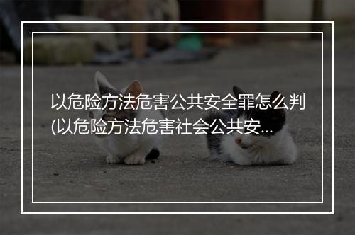 以危险方法危害公共安全罪怎么判(以危险方法危害社会公共安全罪)