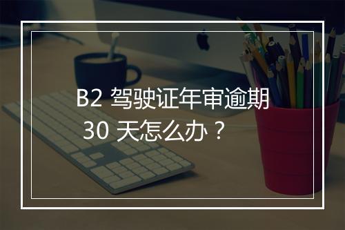 B2 驾驶证年审逾期 30 天怎么办?