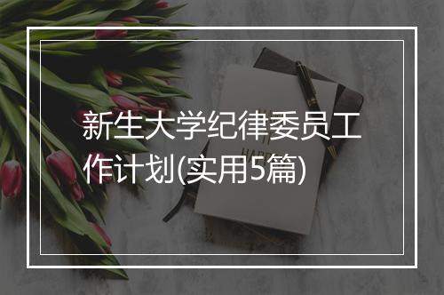 新生大学纪律委员工作计划(实用5篇)
