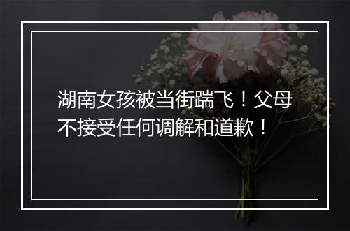 湖南女孩被当街踹飞!父母不接受任何调解和道歉!