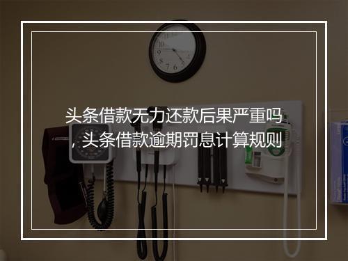 头条借款无力还款后果严重吗,头条借款逾期罚息计算规则