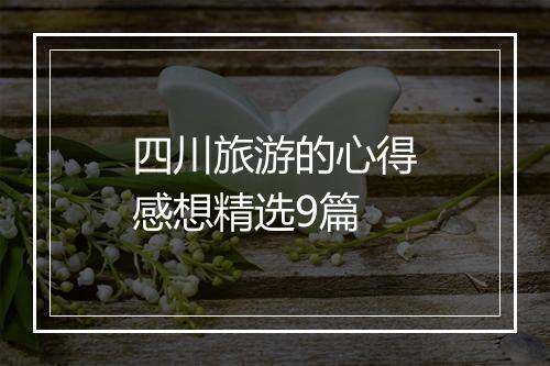 四川旅游的心得感想精选9篇
