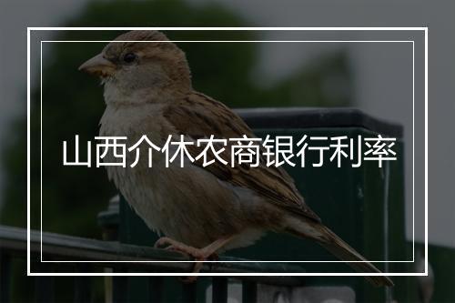 山西介休农商银行利率