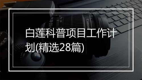 白莲科普项目工作计划(精选28篇)
