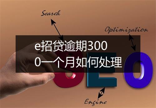 e招贷逾期3000一个月如何处理