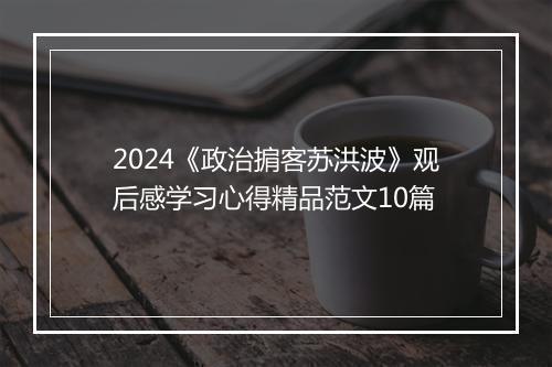 2024《政治掮客苏洪波》观后感学习心得精品范文10篇