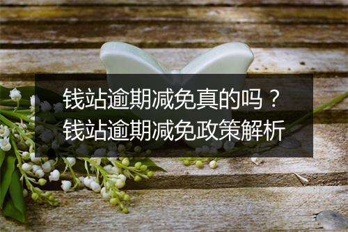 钱站逾期减免真的吗?钱站逾期减免政策解析