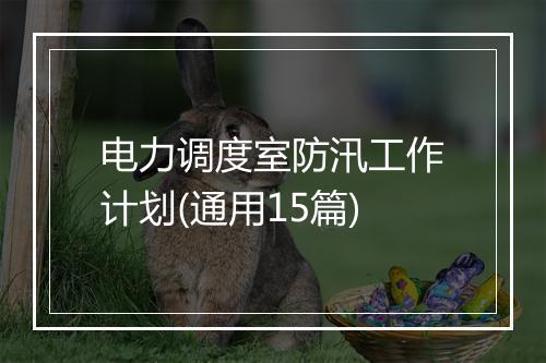 电力调度室防汛工作计划(通用15篇)