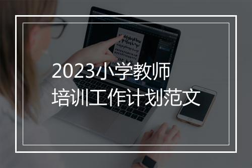 2023小学教师培训工作计划范文