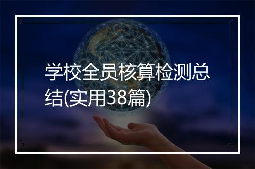 学校全员核算检测总结(实用38篇)